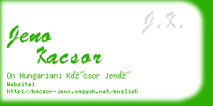 jeno kacsor business card